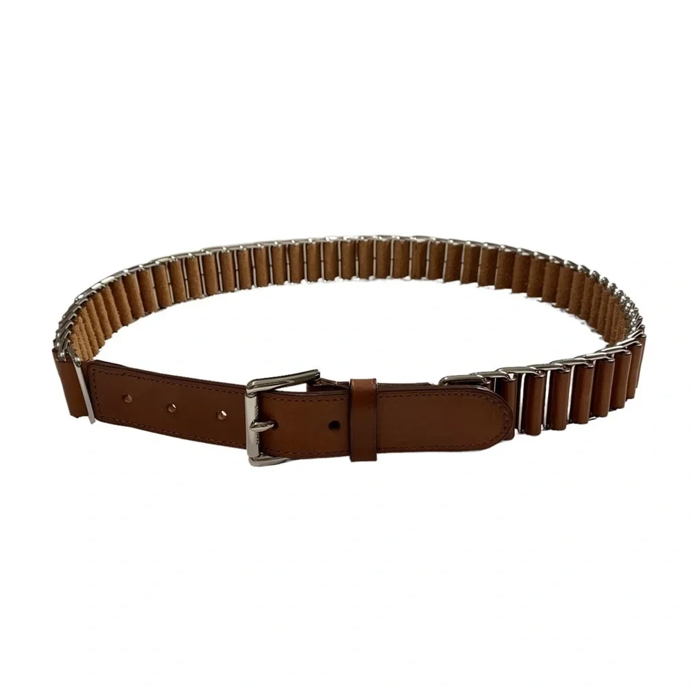 Ralph Lauren Men’s Metal and Leather Belt Size Large Like New